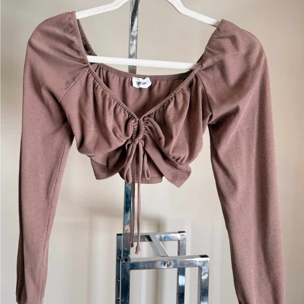 LANE 201 Mauve Brown Crop Top